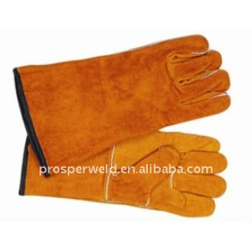 Guantes de soldadura de cuero de vaca Yelllow de 14 pulgadas